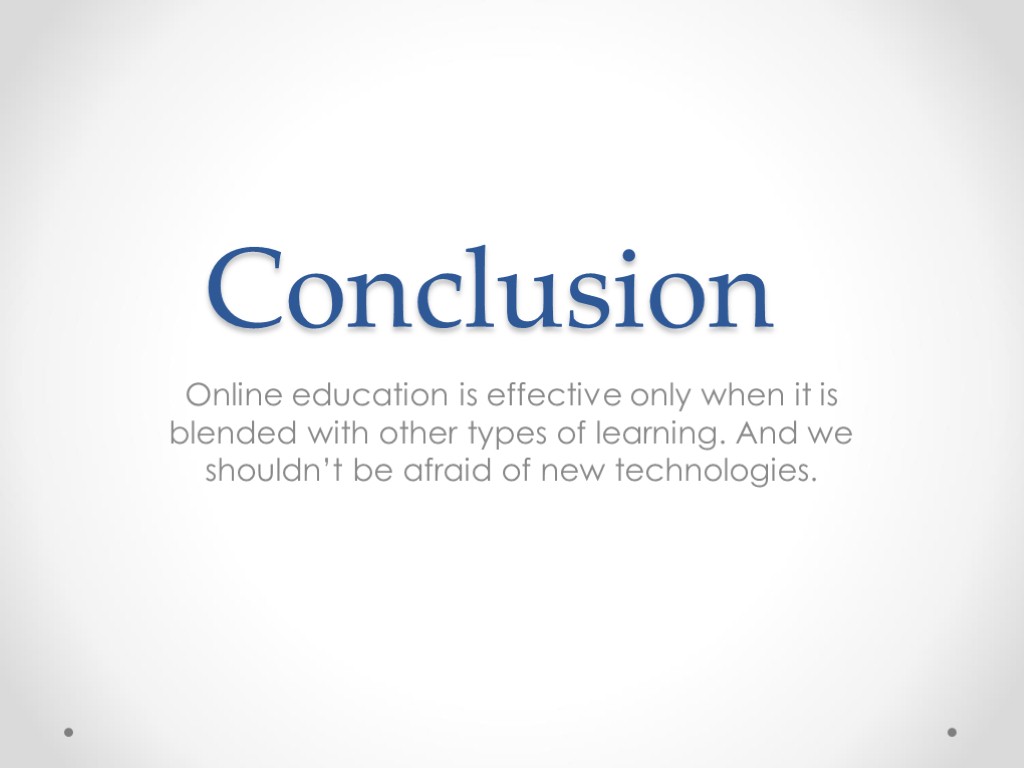 research conclusion about online learning